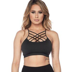 Seamless Caged Neck Activewear Sports Bra
